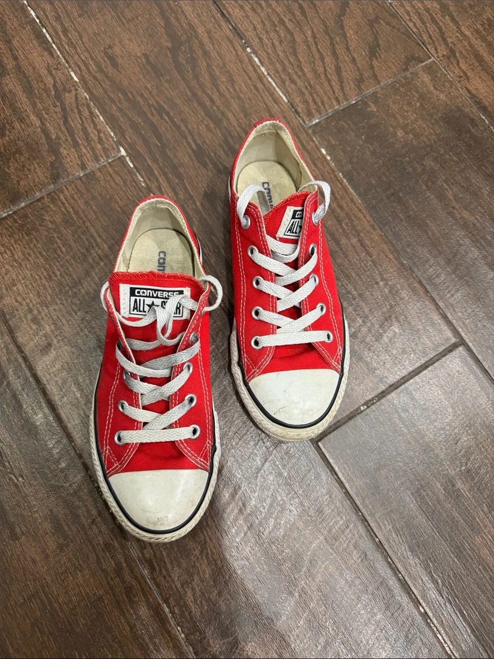 Converse Kids Red Low Top Canvas Sneakers